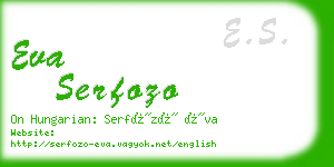 eva serfozo business card